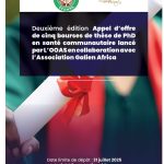 Offre de cinq (5) bourses de thèse de PhD en santé communautaire, OOASWAHO – West African Health Organization